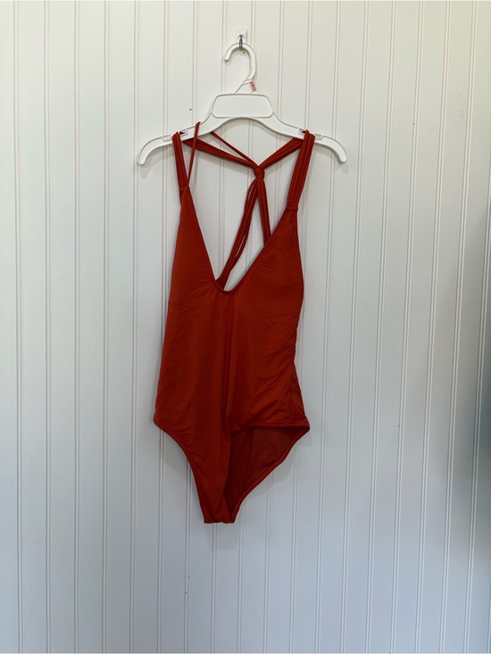 Zara Other - Zara Rust Orange deep cut One-Piece Swimsuit